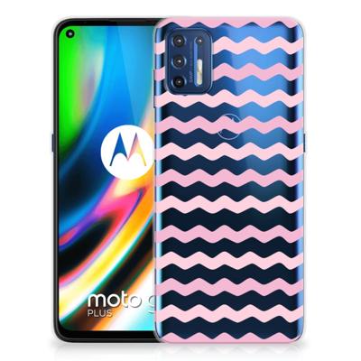 Motorola Moto G9 Plus | TPU bumper | Waves Roze