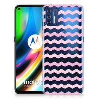 Motorola Moto G9 Plus | TPU bumper | Waves Roze