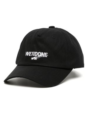 We11done casquette en coton à logo imprimé - Noir