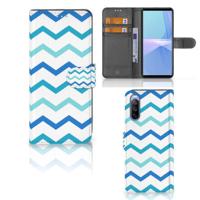 Sony Xperia 10 III | Telefoon Hoesje | Zigzag Blauw