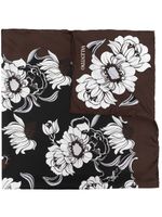 Valentino Garavani écharpe en soie à fleurs - Noir