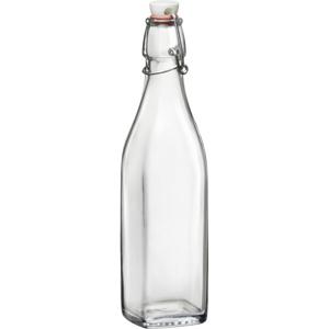 Bormioli Rocco beugelfles/weckfles - 500 ml - vierkant - transparent - water/olie/azijn/spapen