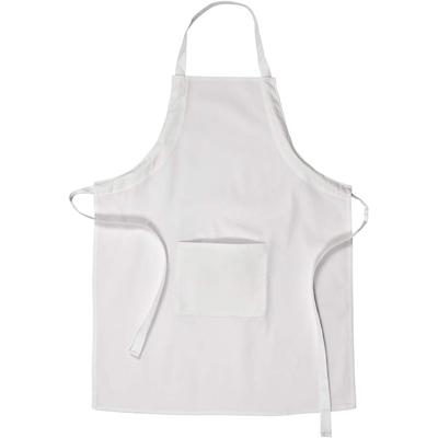 Creativ Company Schort met zak, l: 84 cm, b: 65 cm, afm m-xl cm, 210 gr, wit, 1 stuk
