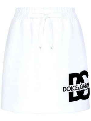 Dolce & Gabbana minijupe à logo imprimé - Blanc