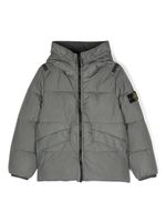 Stone Island Junior Compass-logo padded jacket - Gris