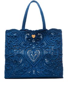 Dolce & Gabbana grand sac à main Beatrice en dentelle Cordonetto - Bleu