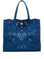 Dolce & Gabbana grand sac à main Beatrice en dentelle Cordonetto - Bleu