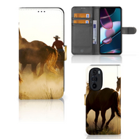 Motorola Edge 30 Pro Telefoonhoesje met Pasjes Design Cowboy