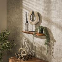 LifestyleFurn Organische Wandplank Lavar Acaciahout, 60cm - Massief acacia naturel