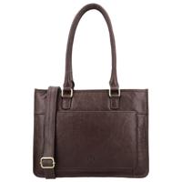 Hide & stitches jura leren schoudertas-Dark Brown