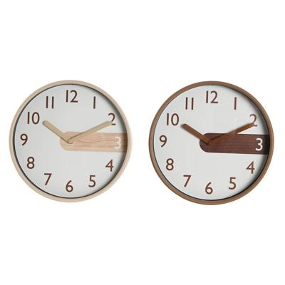 Muurklok Home ESPRIT Bruin Natuurlijk PVC Hout 30 x 4,7 x 30 cm (2 Stuks)