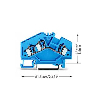 WAGO 281-651 Doorgangsklem 6 mm Spanveer Toewijzing: N Blauw 100 stuk(s)