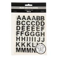 Creativ Company Rub-On Stickers Letters en Cijfers Zwart, 2 Vellen - thumbnail