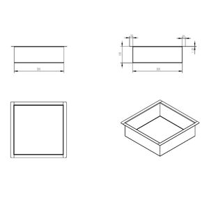 Inbouwnis Aquasplash Incorporado 30x30x10 cm Geborsteld Messing Goud Aquasplash