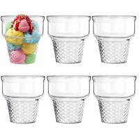 Alessandro ijscoupe Sicilie - 6x stuks - glas - 230 ml - 9 x 9 cm - ijs glazen