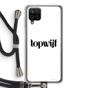 Topwijf Wit: Samsung Galaxy A12 Transparant Hoesje met koord