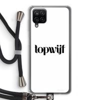 Topwijf Wit: Samsung Galaxy A12 Transparant Hoesje met koord
