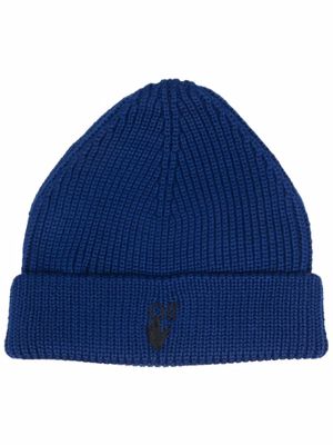Off-White bonnet à logo brodé - Bleu