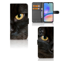 Samsung Galaxy A05s Telefoonhoesje met Pasjes Zwarte Kat - thumbnail