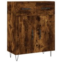 vidaXL Dressoir 69,5x34x90 cm bewerkt hout gerookt eikenkleurig - thumbnail