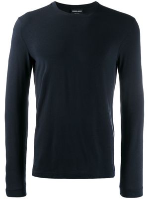 Giorgio Armani sweat à coutures apparentes - Bleu