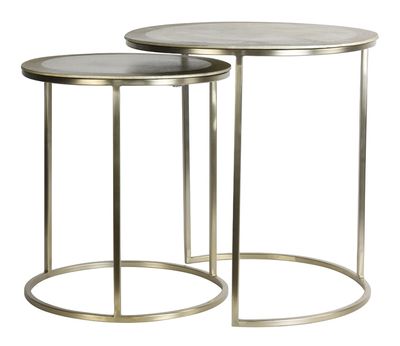 Light & Living Bijzettafel 'Talca' Set van 2 stuks, 40/50cm, kleur Lichtgoud