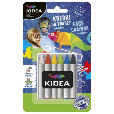 Merkloos Schminkstiften / Krijtjes in 6 kleuren