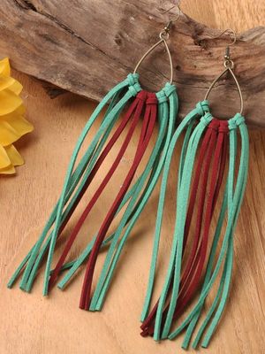 Vintage Eenvoudig Leer Kwast oorbellen Vintage Eenvoudig Leer Kwast oorbellen