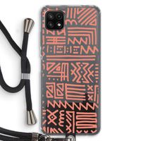 Marrakech Pink: Samsung Galaxy A22 5G Transparant Hoesje met koord Marrakech Pink: Samsung Galaxy A22 5G Transparant Hoesje met koord