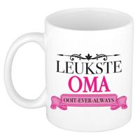 Verjaardag cadeau mok - roze - leukste oma ooit - 300 ml - keramiek