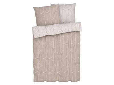 LIVARNO home Dekbedovertrek 240 x 220 cm (Geometrisch/beige)