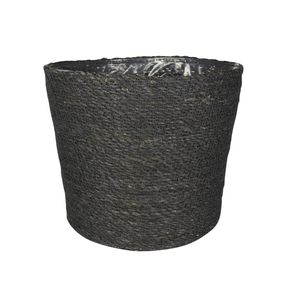 Steege Plantenpot - grijs - gevlochten zeegras - 30 x 26 cm - Plantenpotten