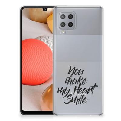 Samsung Galaxy A42 | Siliconen hoesje | met naam Heart Smile Samsung Galaxy A42 | Siliconen hoesje | met naam Heart Smile