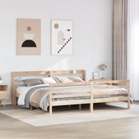 Bedframe met hoofdbord massief grenenhout 200x200 cm