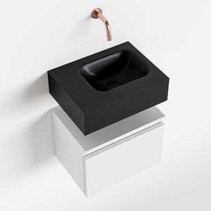 Toiletmeubel Mondiaz Andor | 40 cm | Meubelkleur Talc | Lex vrijhangend wastafel Urban Midden | Zonder kraangat