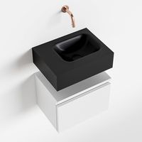 Toiletmeubel Mondiaz Andor | 40 cm | Meubelkleur Talc | Lex vrijhangend wastafel Urban Midden | Zonder kraangat