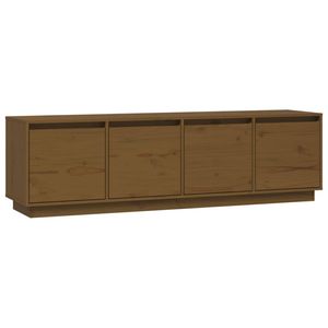 vidaXL Tv-meubel 156x37x45 cm massief grenenhout honingbruin