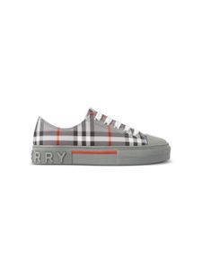 Burberry Kids baskets en toile à imprimé Check - Gris