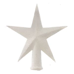Mini kerstboompiek wit glitter 12 cm   -