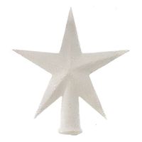 Mini kerstboompiek wit glitter 12 cm   - - thumbnail
