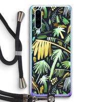 Tropical Palms Dark: Huawei P30 Transparant Hoesje met koord