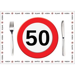 Papieren placemats 50 jaar 10 stuks