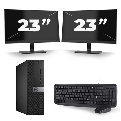 Dell Optiplex 3040 SFF - Intel Core i7-6e Generatie - 16GB RAM - 256GB SSD - Windows 11 + 2x 23 inch Monitor