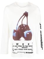 Jil Sander t-shirt à imprimé cerises - Blanc