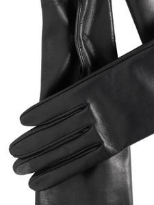 Prada gants en cuir à empiècement contrastant - Noir