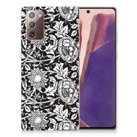 Samsung Note 20 TPU Case Black Flowers - thumbnail