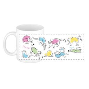 Cadeau koffie/thee mok - lieve kat/poes - wit - 300 ml - keramiek