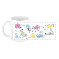 Cadeau koffie/thee mok - lieve kat/poes - wit - 300 ml - keramiek