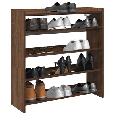 Schoenenrek 80x25x81 cm bewerkt hout bruin eikenkleur