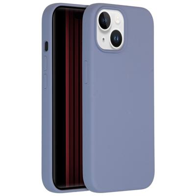 AccezzLiquid Silicone Backcover iPhone 15 Telefoonhoesje Grijs